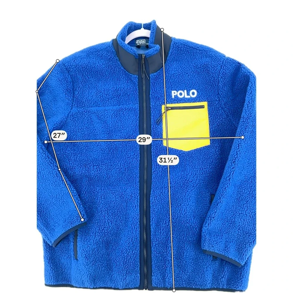 Polo Ralph Lauren Holi Sun Valley Fleece Jacket Mens XXL Blue Ski Graphic New